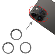 For iPhone 14 Pro Max 3PCS Rear Camera Glass Lens Metal Outside Protector Hoop Ring(Black)
