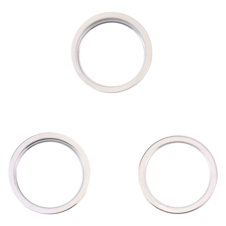 For iPhone 14 Pro Max 3PCS Rear Camera Glass Lens Metal Outside Protector Hoop Ring(Silver) -  by PMC TechLife | Online Shopping South Africa | PMC TechLife