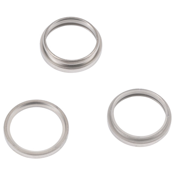 For iPhone 14 Pro Max 3PCS Rear Camera Glass Lens Metal Outside Protector Hoop Ring(Silver)