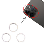 For iPhone 14 Pro Max 3PCS Rear Camera Glass Lens Metal Outside Protector Hoop Ring(Silver)