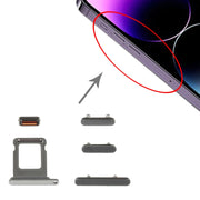 SIM Card Tray + Side Keys for iPhone 14 Pro Max(Black)