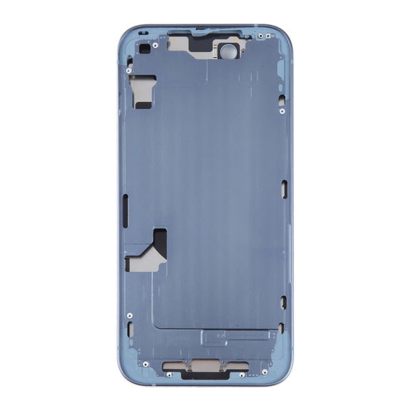 For iPhone 14 Battery Back Cover with Middle Frame / Side Keys(Blue)