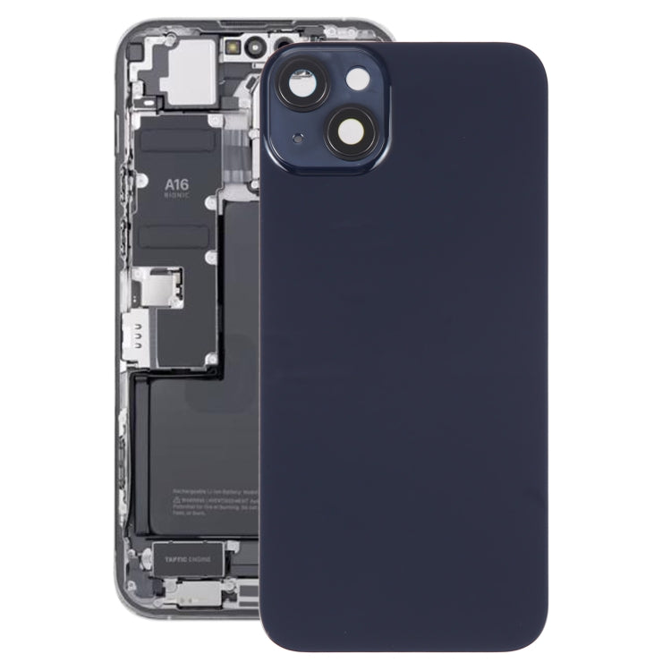 Glass Battery Back Cover with Holder for iPhone 14(Black) -  by PMC TechLife | Online Shopping South Africa | PMC TechLife