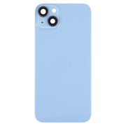 Glass Battery Back Cover with Holder for iPhone 14 Plus(Blue)