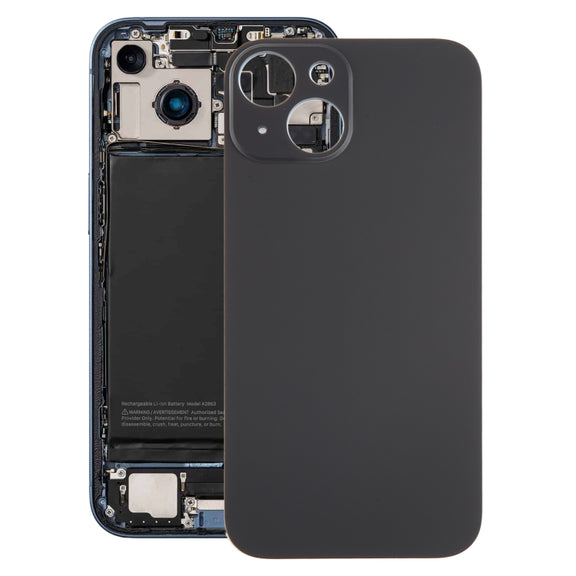 For iPhone 15 Glass Battery Back Cover(Black)