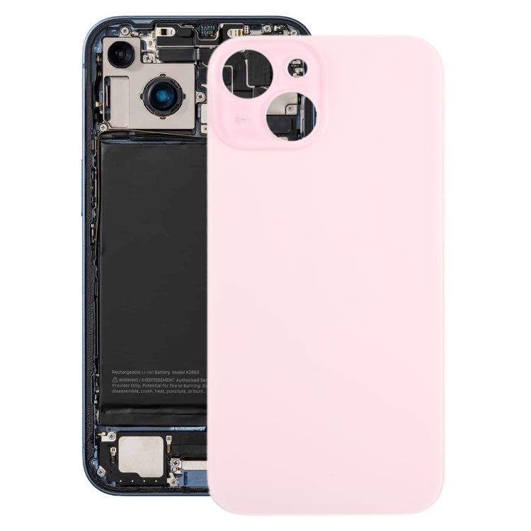 For iPhone 15 Glass Battery Back Cover(Pink) -  by PMC TechLife | Online Shopping South Africa | PMC TechLife
