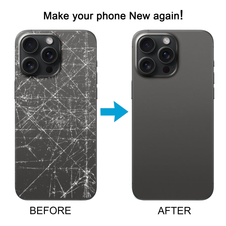 For iPhone 15 Pro Easy Replacement Big Camera Hole Glass Back Battery Cover(Black)