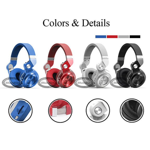 Bluedio T2+ Turbine Wireless Bluetooth 4.1 Stereo Headphones Headset with Mic & Micro SD Card Slot & FM Radio, For iPhone, Samsung, Huawei, Xiaomi, HTC and Other Smartphones, All Audio Devices(Black)