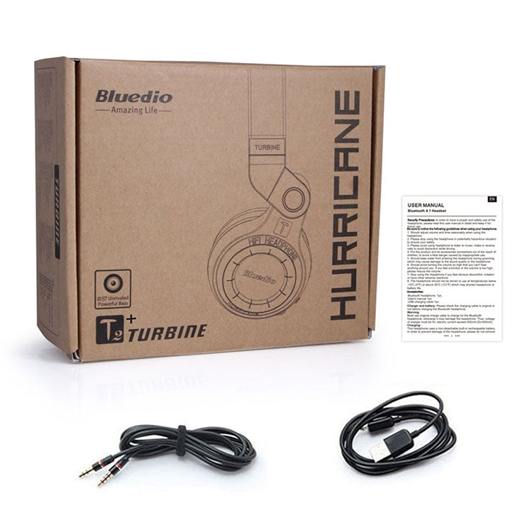 Bluedio T2+ Turbine Wireless Bluetooth 4.1 Stereo Headphones Headset with Mic & Micro SD Card Slot & FM Radio, For iPhone, Samsung, Huawei, Xiaomi, HTC and Other Smartphones, All Audio Devices(Black) - free shipping - PMC TechLife - Order now!
