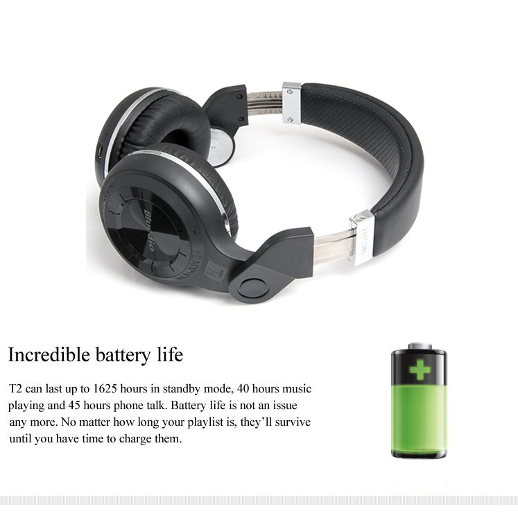 Bluedio T2+ Turbine Wireless Bluetooth 4.1 Stereo Headphones Headset with Mic & Micro SD Card Slot & FM Radio, For iPhone, Samsung, Huawei, Xiaomi, HTC and Other Smartphones, All Audio Devices(Black) - free shipping - PMC TechLife - Order now!