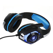 Beexcellent GM-1 Stereo Bass Gaming Wired Headphone with Microphone & LED Light, For PS4, Smartphone, Tablet, PC, Notebook(Blue)