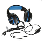 Beexcellent GM-1 Stereo Bass Gaming Wired Headphone with Microphone & LED Light, For PS4, Smartphone, Tablet, PC, Notebook(Blue)