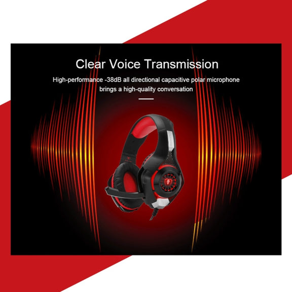 Beexcellent GM-1 Stereo Bass Gaming Wired Headphone with Microphone & LED Light, For PS4, Smartphone, Tablet, PC, Notebook(Blue)