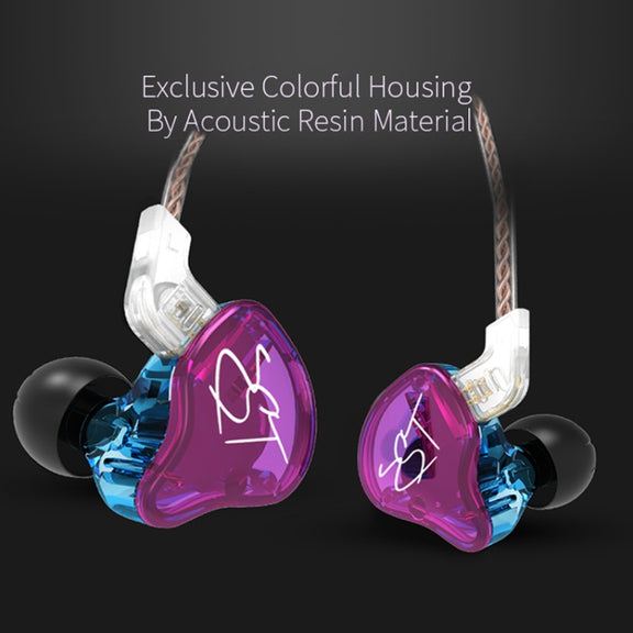 KZ ZST Circle Iron In-ear Mega Bass MP3 Dual Unit Earphone without Microphone (Carbon Fiber Black)