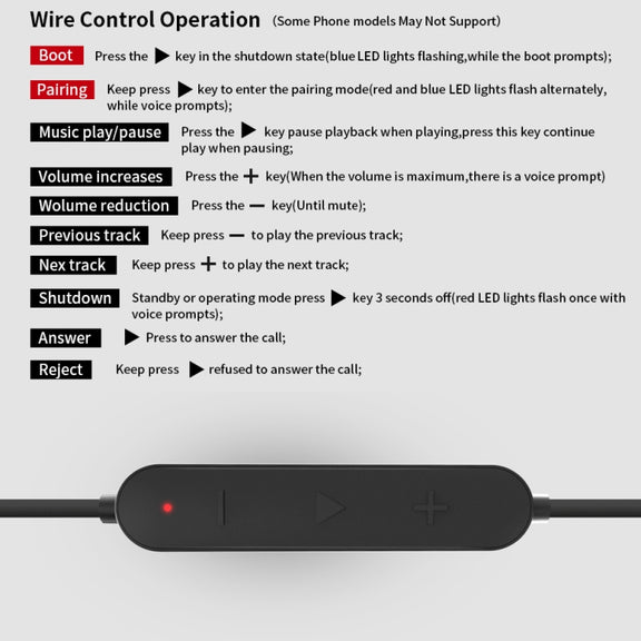 KZ Water-resistant High Fidelity Bluetooth Upgrade Cable for KZ ZST / ZS10 / ES4 / ES3 / ZSR Earphones(Black)