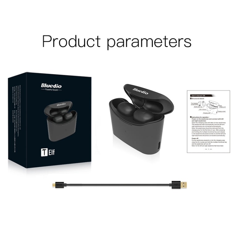 Bluedio TWS T-elf Bluetooth Version 5.0 In-Ear Bluetooth Headset with Headphone Charging Cabin(Black) - free shipping - PMC Jewellery - Order now!