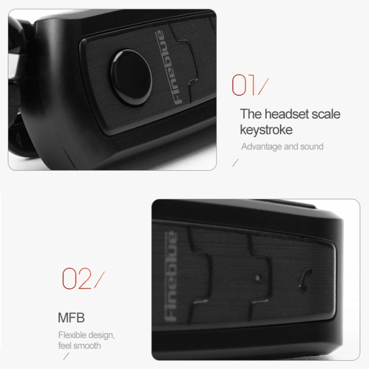 Fineblue F910 CSR4.1 Retractable Cable Caller Vibration Reminder Anti-theft Bluetooth Headset(Black) - free shipping - PMC Jewellery - Order now!