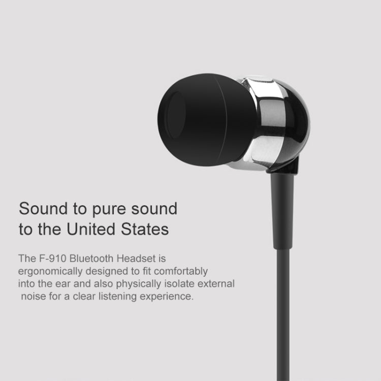Fineblue F910 CSR4.1 Retractable Cable Caller Vibration Reminder Anti-theft Bluetooth Headset(Black) - free shipping - PMC Jewellery - Order now!