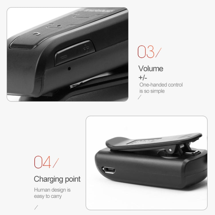 Fineblue F910 CSR4.1 Retractable Cable Caller Vibration Reminder Anti-theft Bluetooth Headset(Grey) - free shipping - PMC TechLife - Order now!