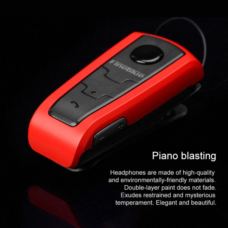 Fineblue F910 CSR4.1 Retractable Cable Caller Vibration Reminder Anti-theft Bluetooth Headset(Red)