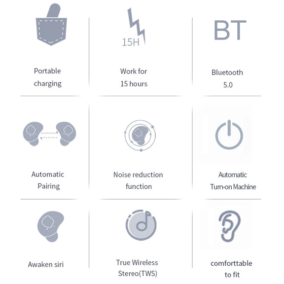 Q2 TWS Bluetooth 5.0 Binaural Stereo Wireless Sports Bluetooth Earphone(White)