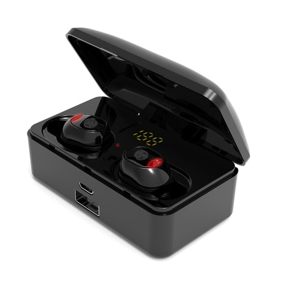 G10 TWS Bluetooth 5.0 Wireless Bluetooth Earphone with Charging Box, Support Digital Display & HD Call & Power Bank(Black)