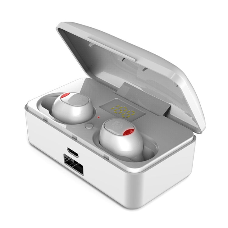 G10 TWS Bluetooth 5.0 Wireless Bluetooth Earphone with Charging Box, Support Digital Display & HD Call & Power Bank(White) - TWS Earphone by PMC TechLife | Online Shopping South Africa | PMC TechLife