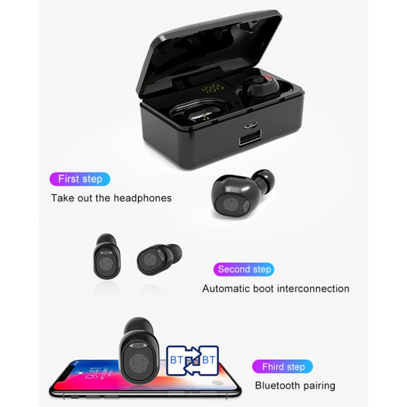 G10 TWS Bluetooth 5.0 Wireless Bluetooth Earphone with Charging Box, Support Digital Display & HD Call & Power Bank(White)