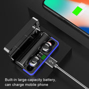 W12 IPX6 Water-resistant Bluetooth 5.0 Touch Wireless Bluetooth Earphone with Charging Box, Support Power Digital Display & Breathing Light Bar & HD Call & Power Bank (White)