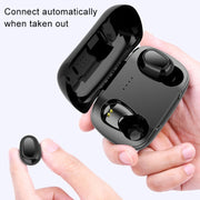 L-21 9D Sound Effects Bluetooth 5.0 Touch Wireless Bluetooth Earphone with Charging Box, Support HD Call (White)