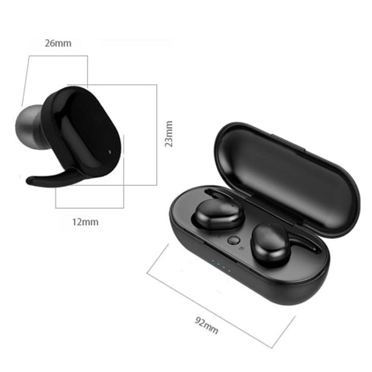 TWS-4 IPX5 Water-resistant Bluetooth 5.0 Touch Wireless Bluetooth Earphone with Charging Box, Support HD Call & Voice Prompts(Black)