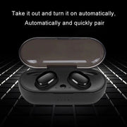 TWS-4 IPX5 Water-resistant Bluetooth 5.0 Touch Wireless Bluetooth Earphone with Charging Box, Support HD Call & Voice Prompts(Black)