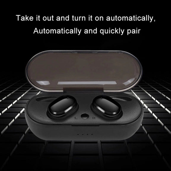 TWS-4 IPX5 Water-resistant Bluetooth 5.0 Touch Wireless Bluetooth Earphone with Charging Box, Support HD Call & Voice Prompts(Black)