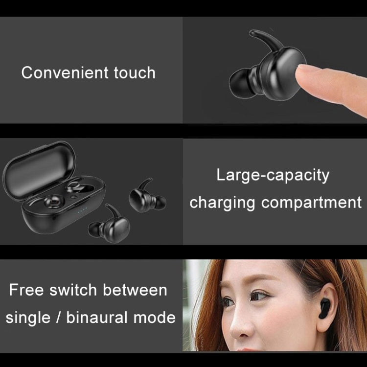 TWS-4 IPX5 Waterproof Bluetooth 5.0 Touch Wireless Bluetooth Earphone with Charging Box, Support HD Call & Voice Prompts(Black) - TWS Earphone by PMC TechLife | Online Shopping South Africa | PMC TechLife
