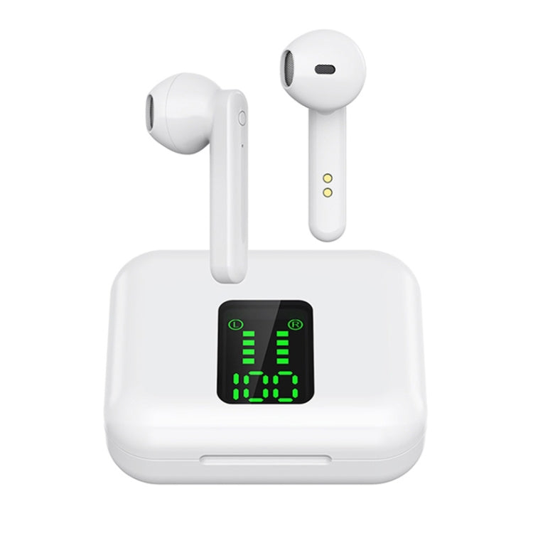 P100pro TWS Bluetooth 5.0 Touch Wireless Bluetooth Earphone with Charging Box & LED Smart Digital Display, Support Siri & Call(White) - TWS Earphone by PMC TechLife | Online Shopping South Africa | PMC TechLife