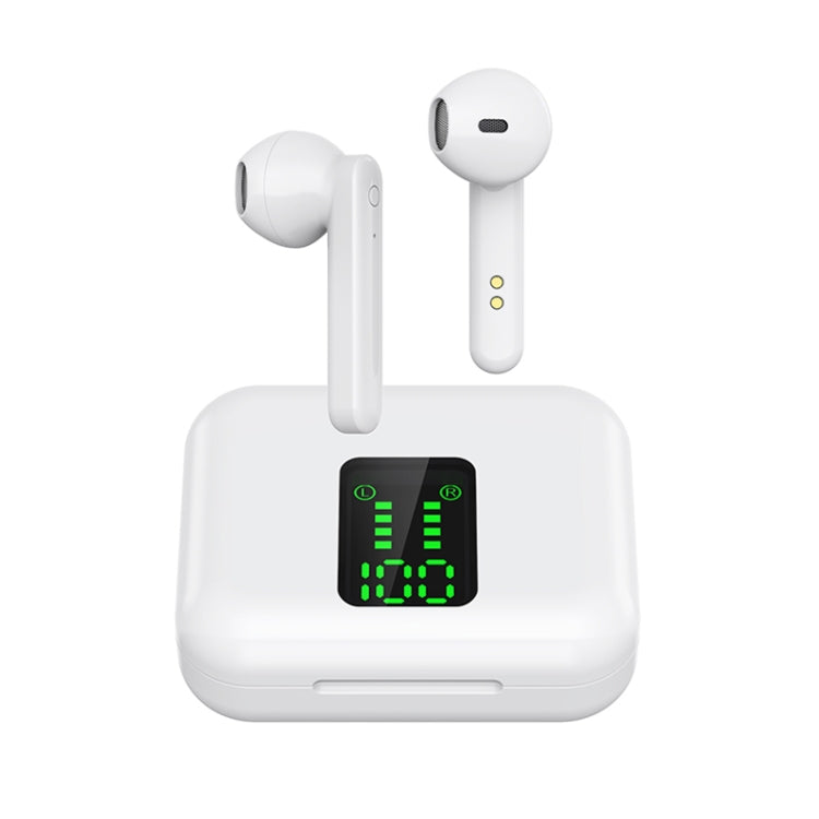 P100pro TWS Bluetooth 5.0 Touch Wireless Bluetooth Earphone with Charging Box & LED Smart Digital Display, Support Siri & Call(White) - TWS Earphone by PMC TechLife | Online Shopping South Africa | PMC TechLife