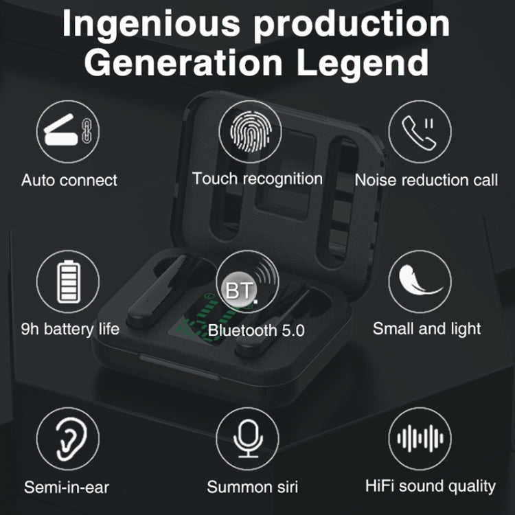 P100pro TWS Bluetooth 5.0 Touch Wireless Bluetooth Earphone with Charging Box & LED Smart Digital Display, Support Siri & Call(White) - TWS Earphone by PMC TechLife | Online Shopping South Africa | PMC TechLife