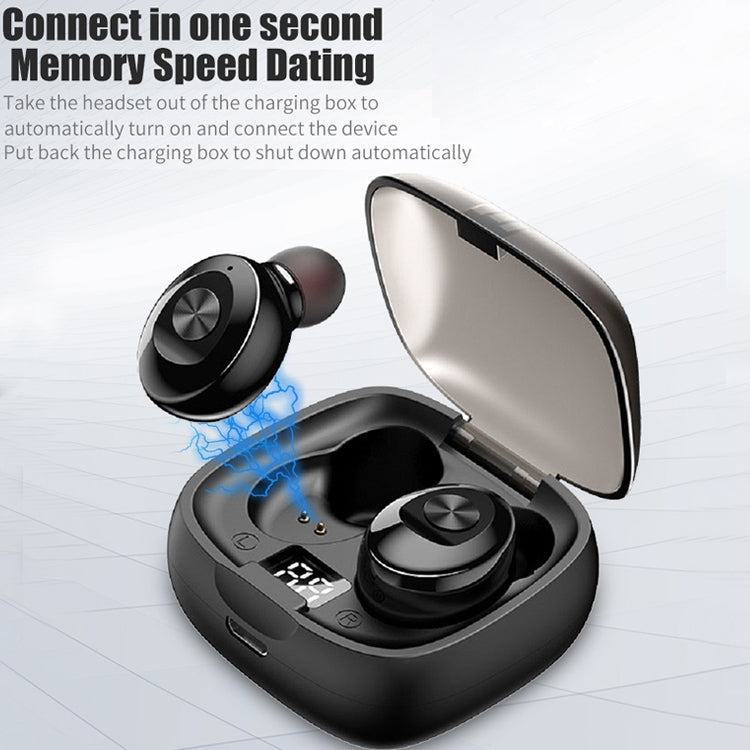XG-8 TWS Digital Display Touch Bluetooth Earphone with Magnetic Charging Box(Black)