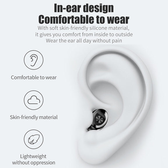 XG-8 TWS Digital Display Touch Bluetooth Earphone with Magnetic Charging Box(White)