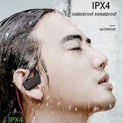 J2 Bluetooth 4.2 Binaural Hanging Type Wireless Sports Bluetooth Earphone, Built-in Memory (Gold)