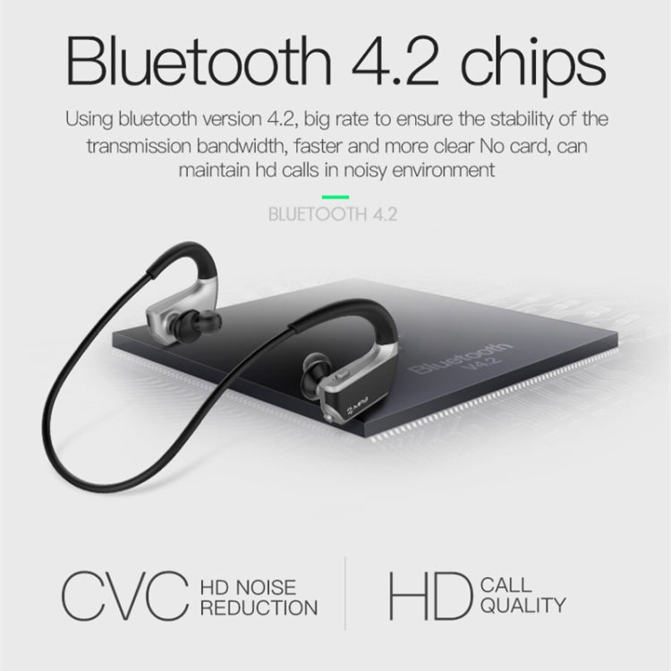 J2 Bluetooth 4.2 Binaural Hanging Type Wireless Sports Bluetooth Earphone, Built-in Memory (Gold)