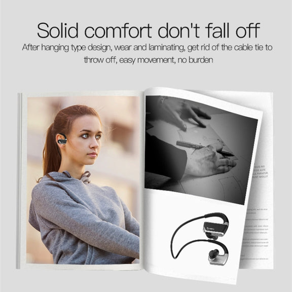 J2 Bluetooth 4.2 Binaural Hanging Type Wireless Sports Bluetooth Earphone, Built-in Memory (Gold)