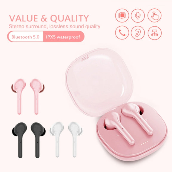 K88 Bluetooth 5.0 TWS Touch Binaural Wireless Stereo Sports Bluetooth Earphone with Charging Box(White)