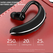 V7 Bluetooth 5.0 Business Style Wireless Stereo Sports Bluetooth Earphone, Support Inform Caller Name (Black)
