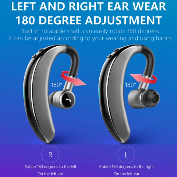 V7 Bluetooth 5.0 Business Style Wireless Stereo Sports Bluetooth Earphone, Support Inform Caller Name (Black)