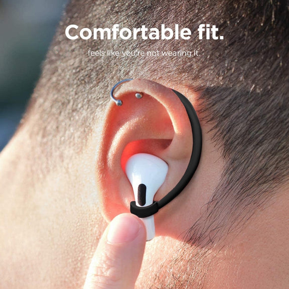 For AirPods 1 / 2 / Pro Anti-lost Silicone Earphone Ear-hook(Black)