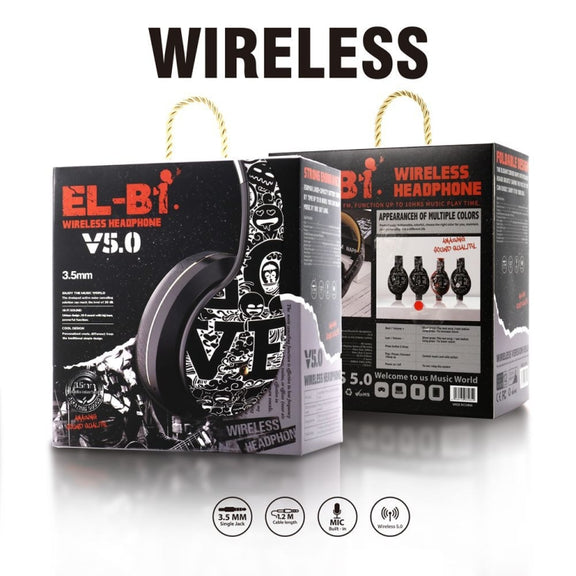 B1 Graffiti Pattern Wireless Bluetooth V5.0 Headset (Red)