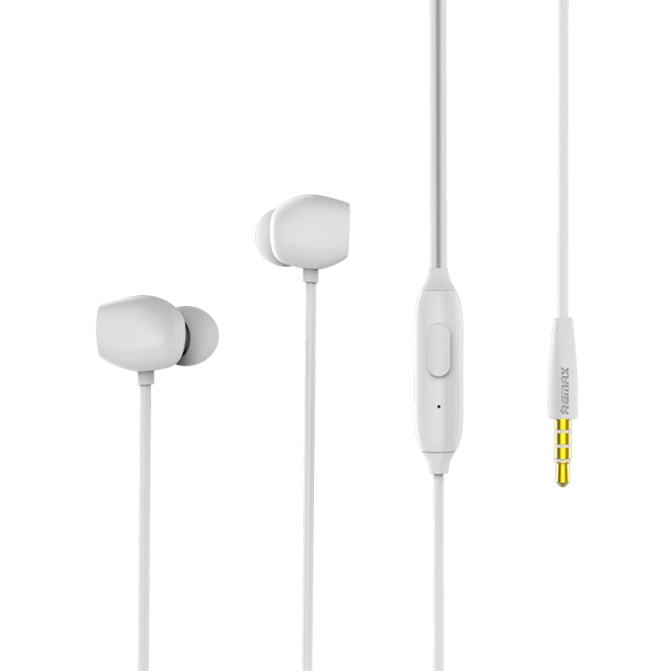REMAX RM-550 3.5mm Gold Pin In-Ear Stereo Music Earphone with Wire Control + MIC, Support Hands-free (White) - Normal Style Earphone by REMAX | Online Shopping South Africa | PMC TechLife | Buy Now Pay Later Mobicred
