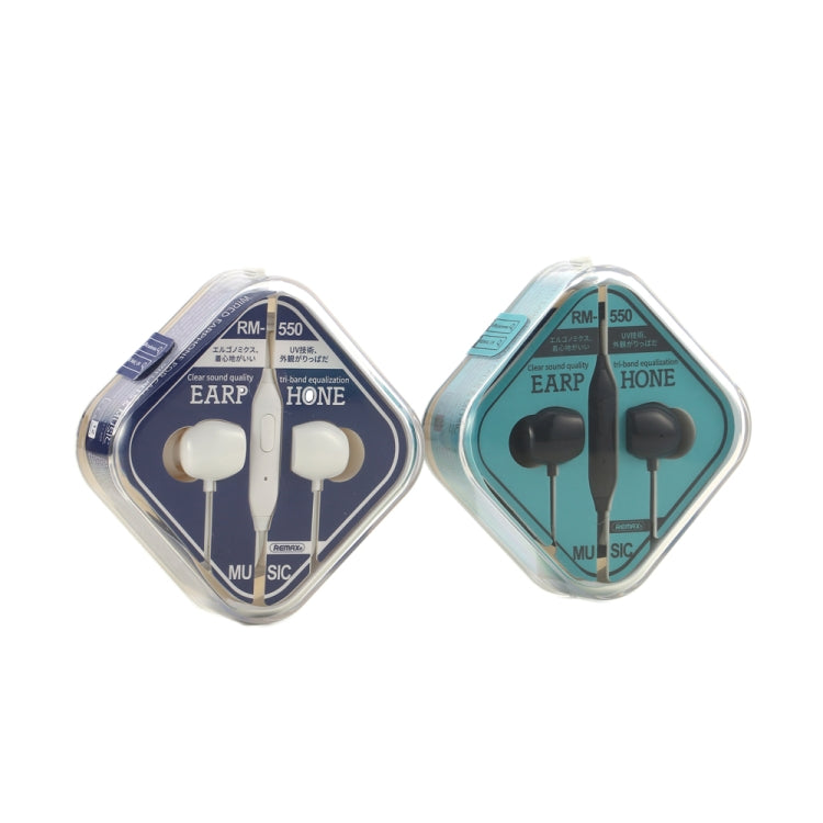 REMAX RM-550 3.5mm Gold Pin In-Ear Stereo Music Earphone with Wire Control + MIC, Support Hands-free (White) - Normal Style Earphone by REMAX | Online Shopping South Africa | PMC TechLife | Buy Now Pay Later Mobicred