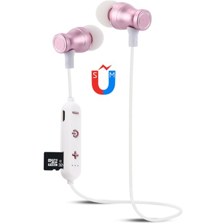 F11 Bluetooth 4.2 Hanging Neck Design Bluetooth Headset, Support Music Play & Switching & Volume Control & Answer(Rose Gold) - Neck-mounted Earphone by PMC TechLife | Online Shopping South Africa | PMC TechLife